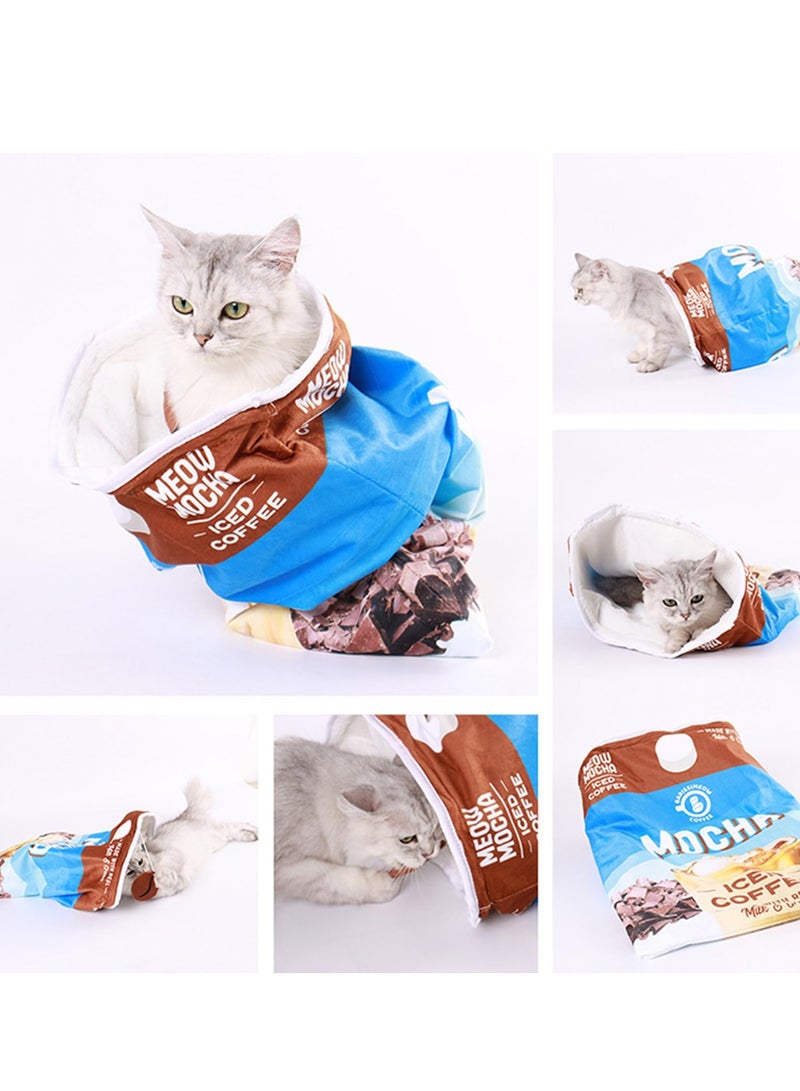 SYOSI Cat Sleeping Bag, 20 inches*16 inches Cute Cats Bed Large Pet Cave, Washable Self Warming Cat Bed Snuggle Sack Warm Indoor Cat Cave Bed Winter Pet Bed, for Puppy Rabbit Kitty - Image 5