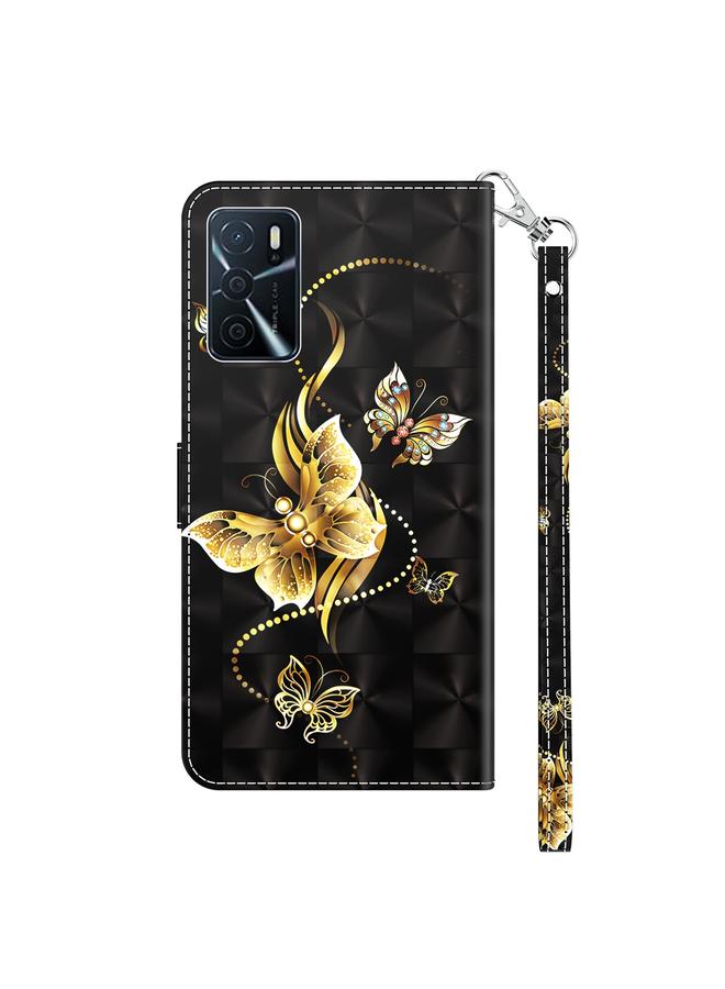 اس-توب جراب لهاتف OPPO A16 / A16s / A54s جراب هاتف جلدي مطلي ثلاثي الأبعاد - Image 3