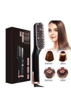 RedMapleTEK 3-in-1 Hair Straightening Brush Men's Beard Comb Hot Heated Curl Comb Multifunctional Curl Comb Smooth Perm Styling Tools for Men Women  - Image 3