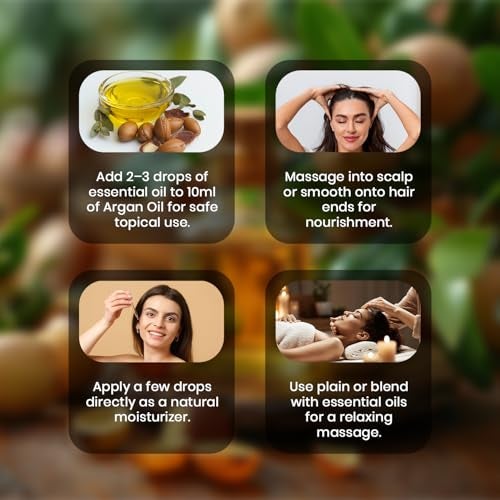 BAEYORK 100% Pure Moroccan Argan Oil | 100 ML | Pure, Natural & Cold Pressed | PETA Certified Cruelty-Free | Lightweight, Non-Greasy & Luxurious Oil | Ideal for all Hair, Face, Skin & Body Types - Image 4