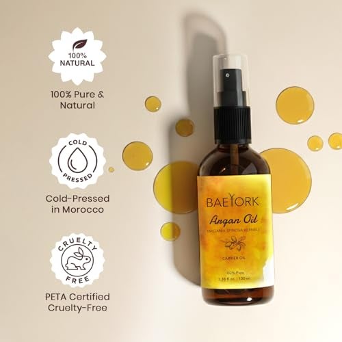 BAEYORK 100% Pure Moroccan Argan Oil | 100 ML | Pure, Natural & Cold Pressed | PETA Certified Cruelty-Free | Lightweight, Non-Greasy & Luxurious Oil | Ideal for all Hair, Face, Skin & Body Types - Image 2