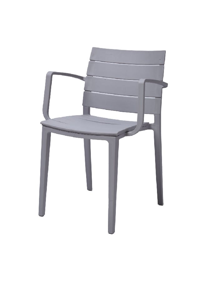 LIVING ACCENT Chiamin High-Quality and Durable Outdoor Arm Chair Light Grey 82 x 53.5 x 53 cm 276-APP #05 L.GREY