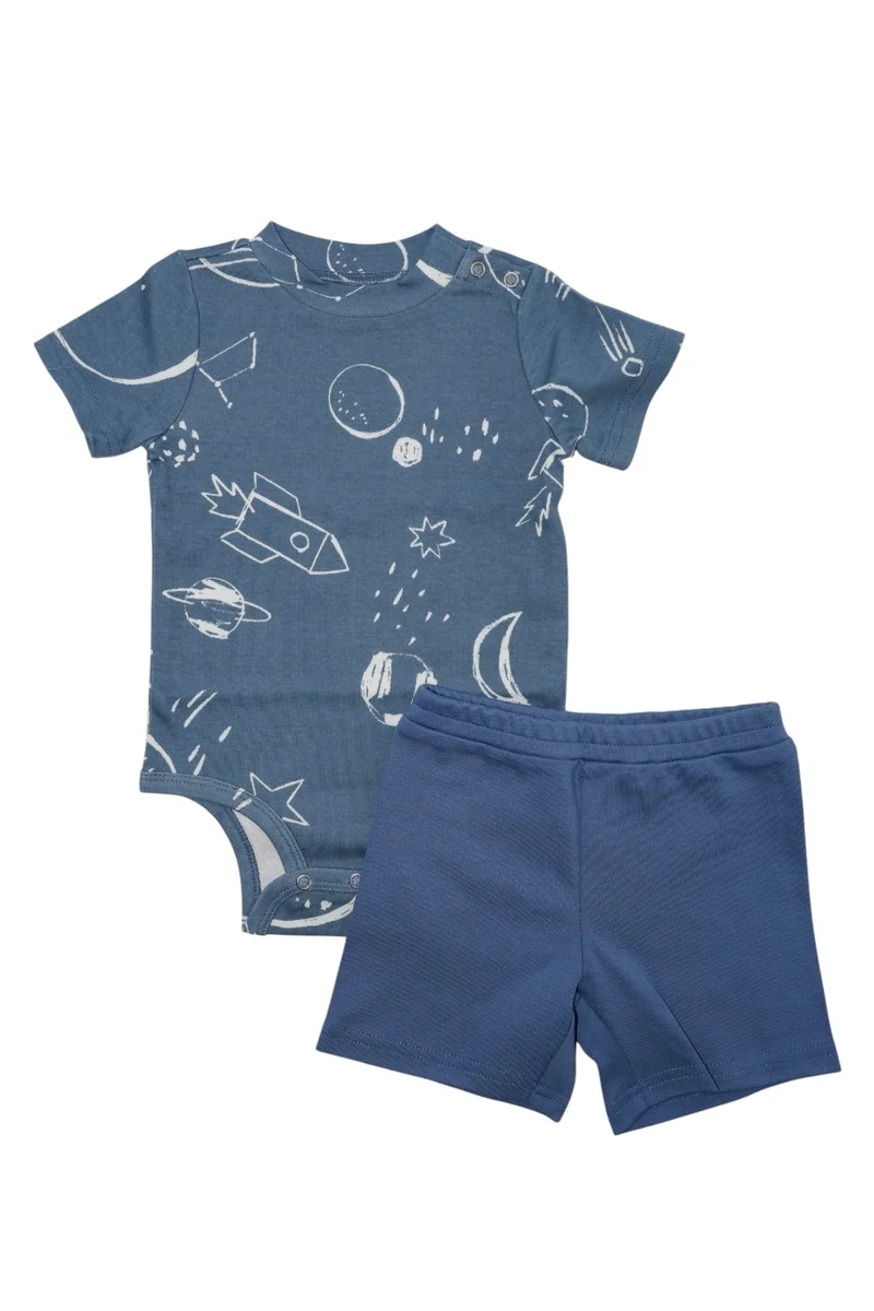 Bambimici Bambimici - 2-Piece Space Explorer Baby Set – Blue