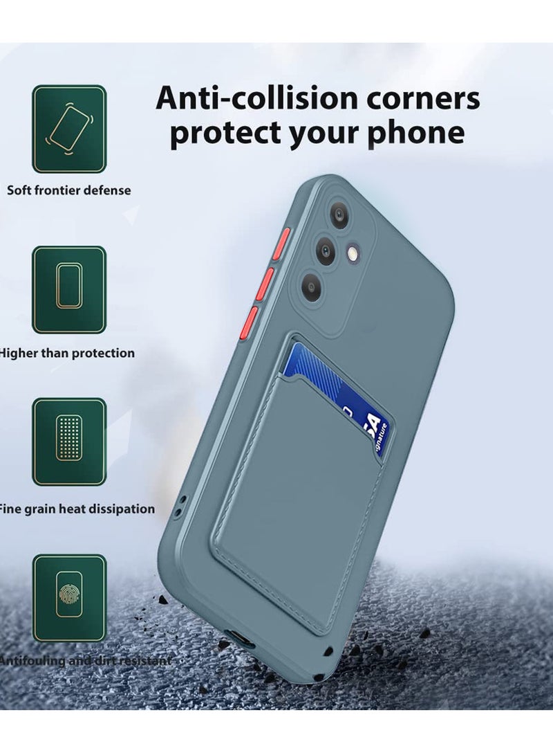 Wtech Silicone TPU With Card Holder Case Cover For Samsung Galaxy A35 5G 2024 Grey - Image 2