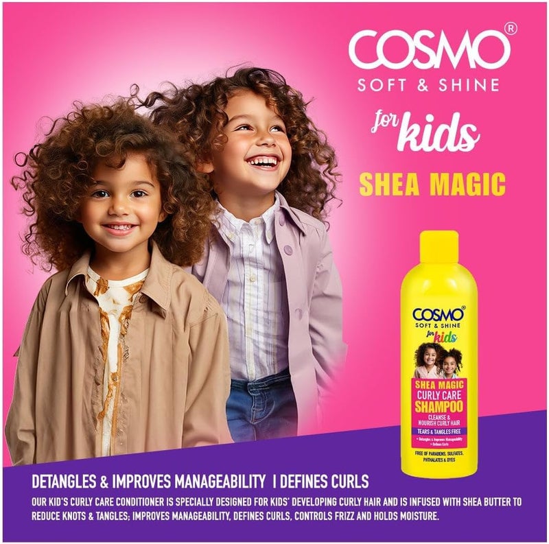 Cosmo Soft & Shine Shea Magic Curly Care Shampoo for Kids - 480ml - Image 2