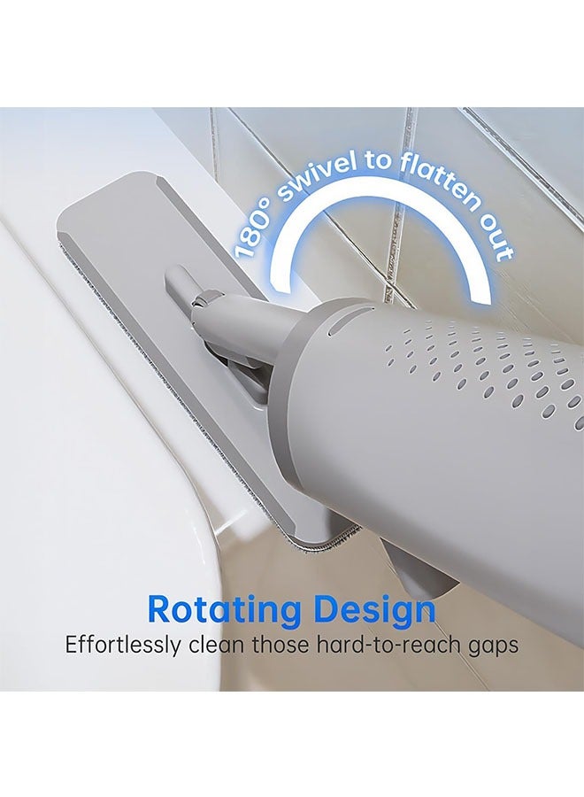 ممسحة صغيرة للمطبخ، ممسحة أرضية من الألياف الدقيقة مثبتة على الحائط مع خطاف وفرشاة فجوة صغيرة، ممسحة مجانية للغسيل اليدوي لتنظيف الأرضية/الطاولة/المرآة، ممسحة مسطحة منزلية محمولة لسطح المكتب المنزلي، - Image 3