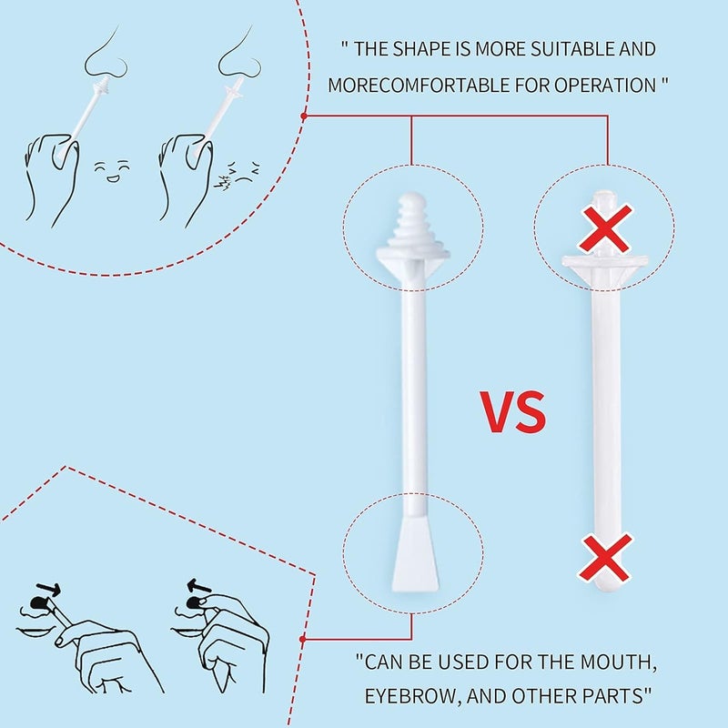 MAKINGTEC Nose Hair Removal Sticks, 100 Pcs Nose Wax Applicator Sticks for Nostril Nasal Cleaning Ear Eyebrow for Men Women Plastic Nose Wax Applicators Nose Hair Removal - Image 5
