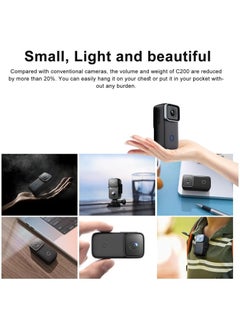 SJCAM C200 Mini Action Camera, 4k Pocket Camera With Stabilization, Handheld And Wearable Sports Camera, Outdoor Camera For Underwater Sports, Bicycle, Vlogging, (1pc, C200 Black Package)  - Image 3