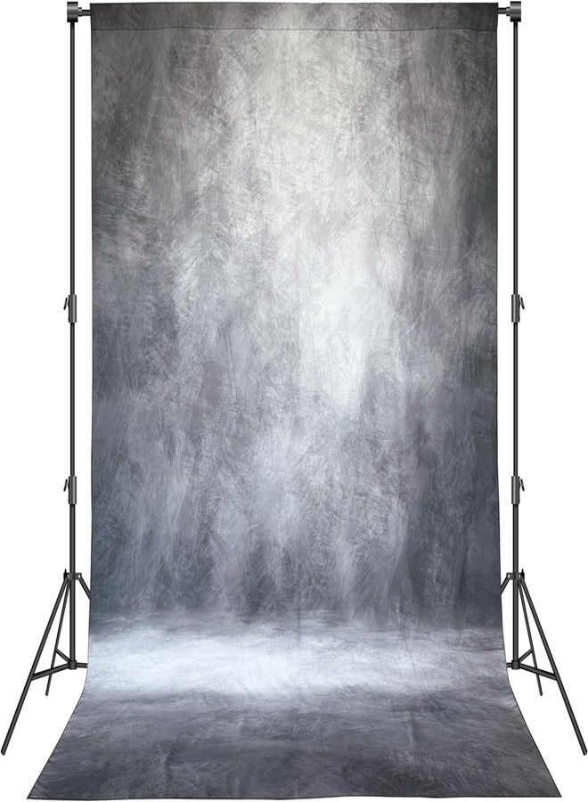 Haboke Abstract Professional Photography Backdrop for Portrait Photo Props Booth Background Photoshoot Studio with Ployester Fabric Roller Pocket on Top (8x12ft,Grey) - Image 1