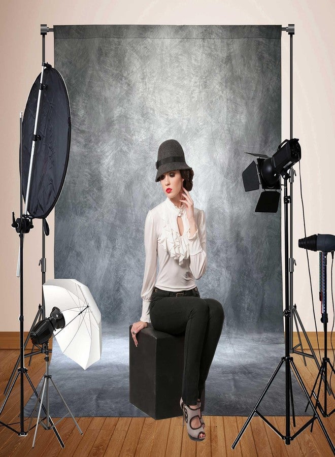 Haboke Abstract Professional Photography Backdrop for Portrait Photo Props Booth Background Photoshoot Studio with Ployester Fabric Roller Pocket on Top (8x12ft,Grey) - Image 5