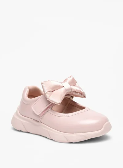 Barefeet Bow Accent Shoes with Hook and Loop Closure