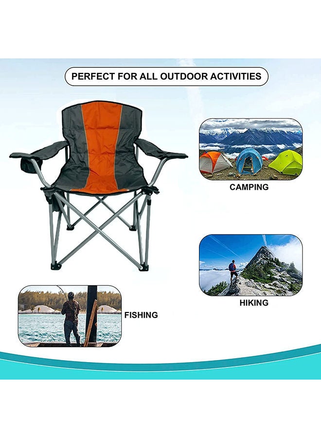 VIO Foldable Camping Chair Heavy duty Picnic chair Outdoor Chair Hand Support with Cup Holder with Carry Bag Orange - Image 5