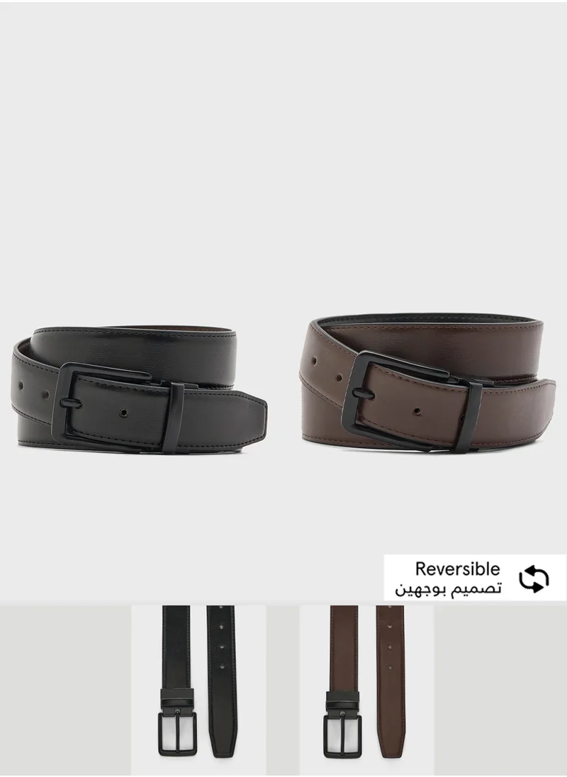 Robert Wood Genuine Leather Reversible Formal Belt