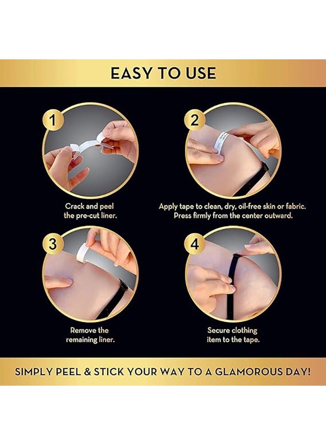 Generic 100 Pcs Double Sided Tapes for Clothes,Self-Adhesive Fashion Tape Clothing Tape for Women,Strong and Transparent Body Tape for All Skin,Invisible Hem Tape Ladies Fabric Tape Bra Dress Tapes - Image 4