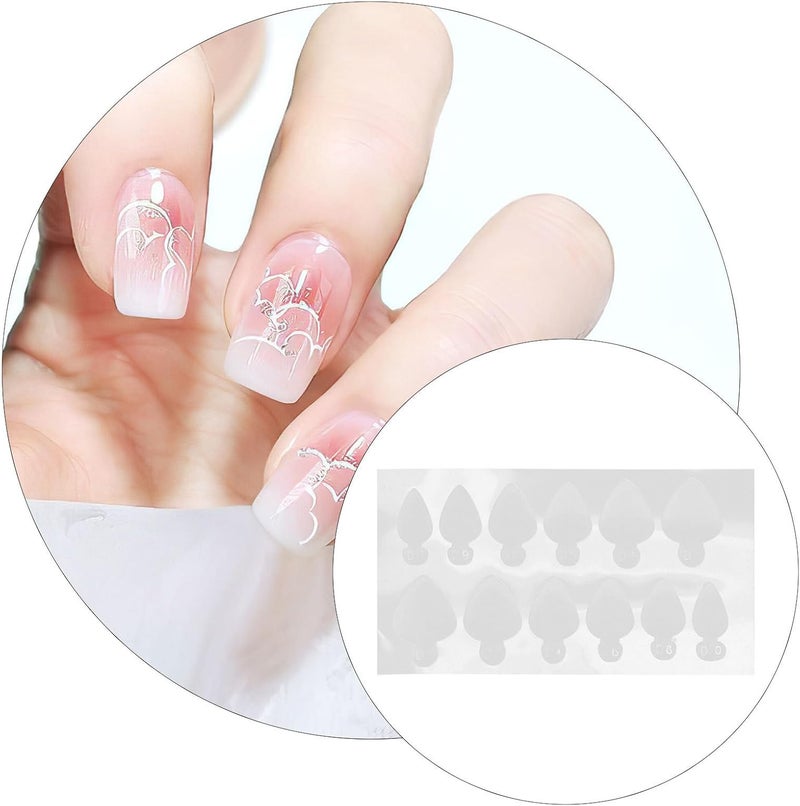 GALPADA Crystal French Nail Stickers 12pcs Set Self-Adhesive Silicone Extended Nail Form Mold for DIY Manicure Tools - Image 5
