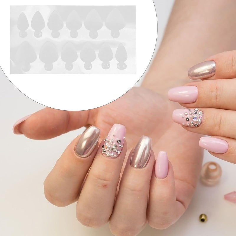 GALPADA Crystal French Nail Stickers 12pcs Set Self-Adhesive Silicone Extended Nail Form Mold for DIY Manicure Tools - Image 4
