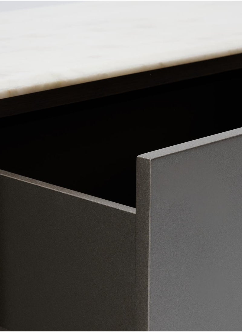 AL HUZAIFA FURNITURE Oxford 4 Drawers TV Stand, Natural Ionia Marble Top  - Image 3
