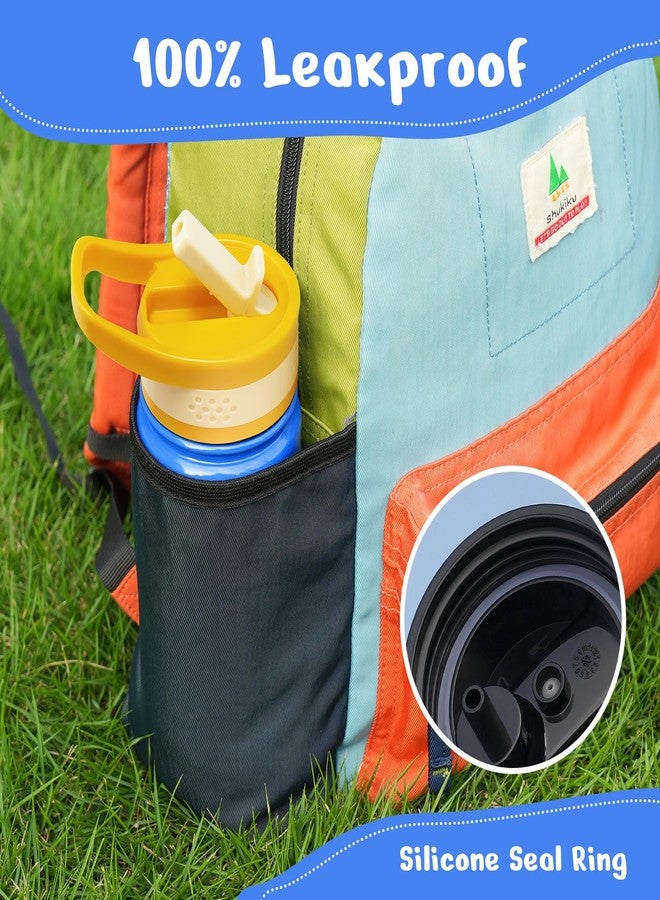 BUZIO 14 oz Kids Water Bottle with Straw Lid, Vacuum Insulated Stainless Steel Metal Thermo Bottles for Toddlers Girls Boys Leak Proof BPA-Free & Lead-Free Flask for School, Blue Construction Car - Image 5