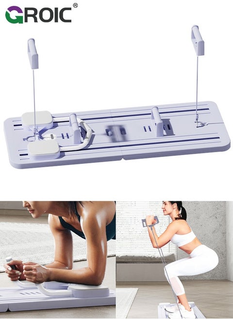 5 in 1 Pilates Board Multifunctional Ab Exercise Board Machine, Push Up Pilates Reformer Set Ab Roller Wheel, Ab Trainer, Ab Machine, Exercise Board, Abdominal Board  Exercise Equipment for Home