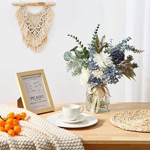 CEWOR Fake Flowers in Vase, Artificial Flowers Arrangement in Vase, Fake Floral Table Centerpieces Decor for Kitchen Farmhouse Coffee Table Living Room Bathroom Plant Decor - Image 4