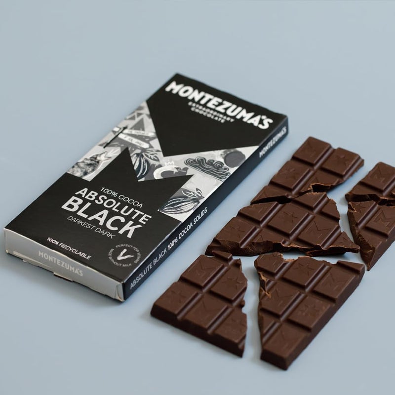 Montezuma's Absolute Black 100% Cocoa Dark Chocolate Bar - 90g - Image 4
