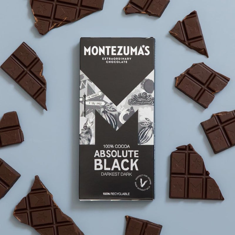 Montezuma's Absolute Black 100% Cocoa Dark Chocolate Bar - 90g - Image 5