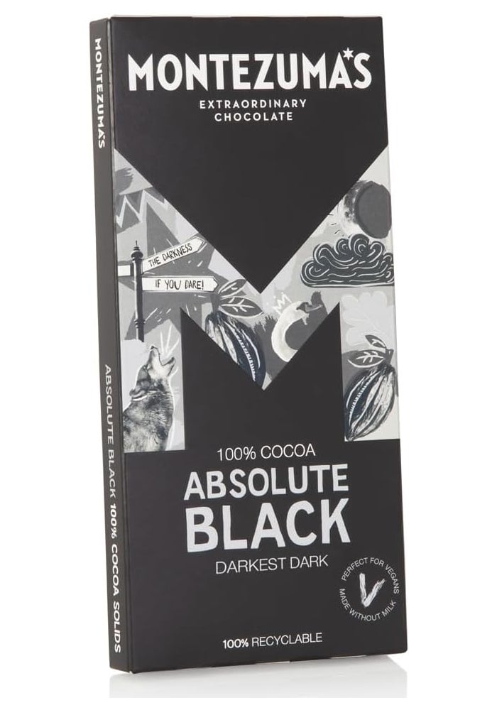 Montezuma's Absolute Black 100% Cocoa Dark Chocolate Bar - 90g - Image 3