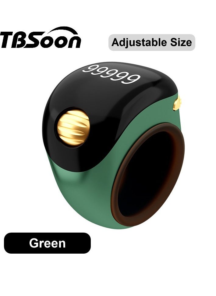 Generic Golden Bead Prayer Smart Ring, Lucky Ring, Tasbih Ring, Large Battery, Large OLED Display, Prayer Counting Ring, Fashionable, Cool, Perfect for Daily Wear and Gift Giving, Man and Women Samrt Ring, TBSoon iQIBLA Zikr Ring  - Image 1