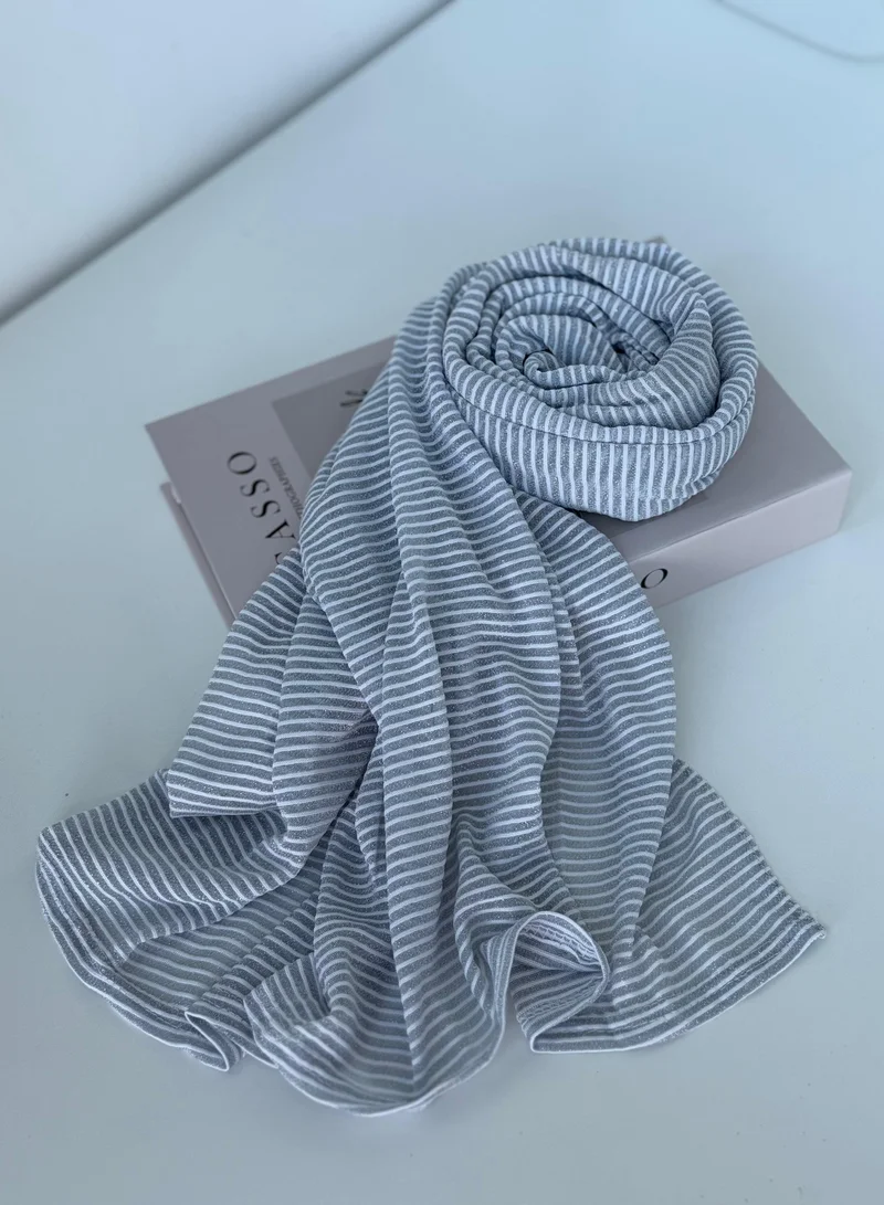 البنت الشرقية شال قطن كويتي مخطط لماع