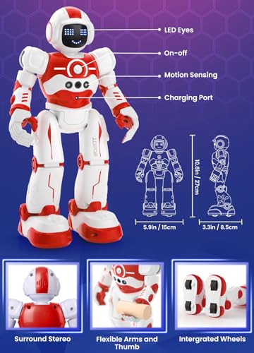 EduCuties Robot Toys for KidsProgrammable Remote Control Smart Walking Dancing Robot Toy with Gesture Sensing for Age 4 5 6 7 8 9 10 Year Old Boys Girls for Birthday PresentRed - Image 5