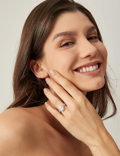 EAMTI 1.25CT 925 Sterling Silver Bridal Ring Sets Teardrop CZ Engagement Vintage Pear Promise Rings Marquise Wedding Bands for Women Size 7 - Image 5