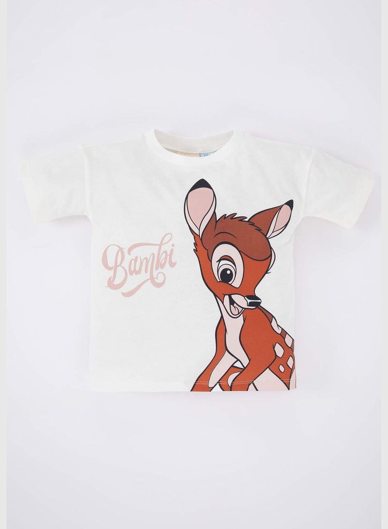 DeFacto BabyGirl Disney Bambi Licenced Bike Neck Knitted Short Sleeve Body - Image 1
