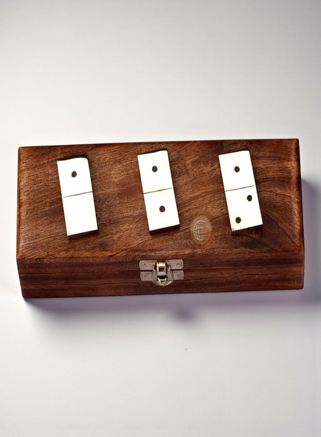 Timber Revival Co Hand-Crafted Mango Wood Domino Box with Dominoes, Toys and Board Games for Kids & Adult Size 8x2.75x1.75 Inches - Image 5