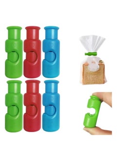 Bag Clips, Chip Clips Bag Clips Food Clips, 2024 New Squeeze Clips for Chips and Other Food Bags,Grip Sticks Bag Sealers,Snack Bread Closure Clip,Plastic Sealing Clip for Bread (Colorful, 6PC)