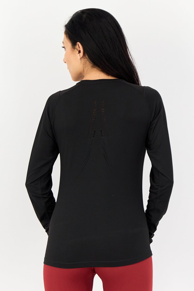 PUMA Women Sportswear Fit Long Sleeve Outdoor T Shirt, Black - Image 4