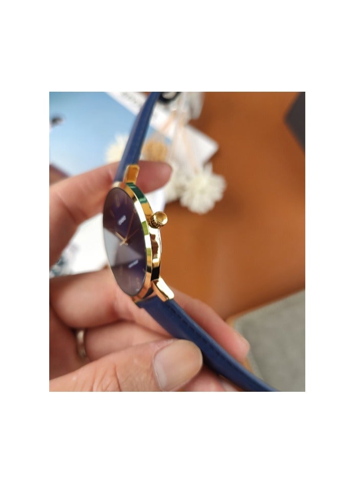 كاسيو ساعة انالوج للنساء من كاسيو LTP-VT01GL-2BUDF - سوار جلد، ازرق وذهبي - ازرق - Image 2