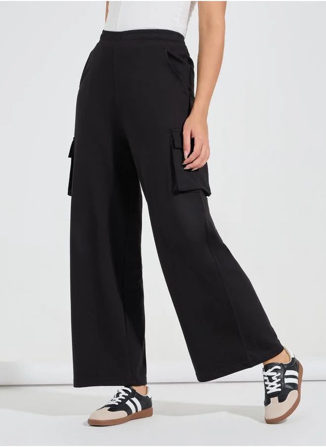 ستايلي High Waisted Wide Leg Cargo Joggers