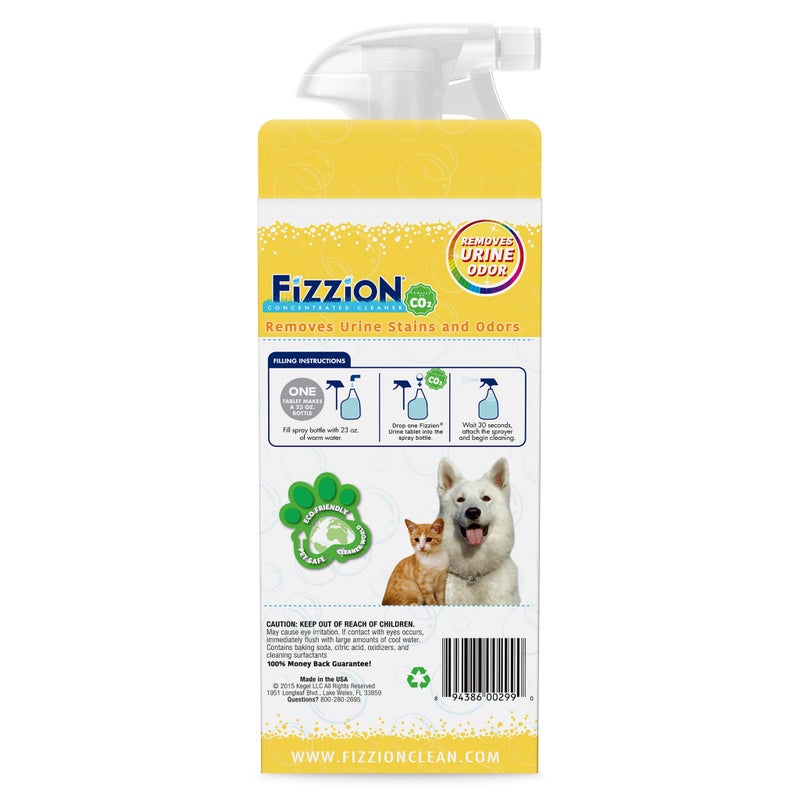 Fizzion Urine Pet Stain and Odor Destroyer 23 Ounce Empty Spray Bottle with 2 Refills - Image 2