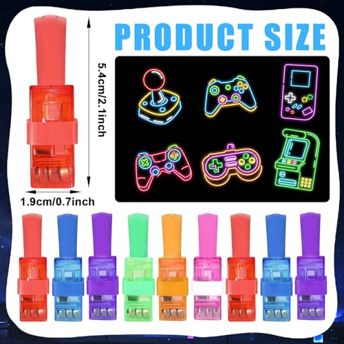 Oitnlaughter 36Pcs Video Game Party Favors Game LED Finger Lights Glow in the Dark Light Up Finger Lights Toys Bulk for Games Birthday Decorations Supplies Kids Goodie Bags Back to School Party Classroom Prizes - Image 5