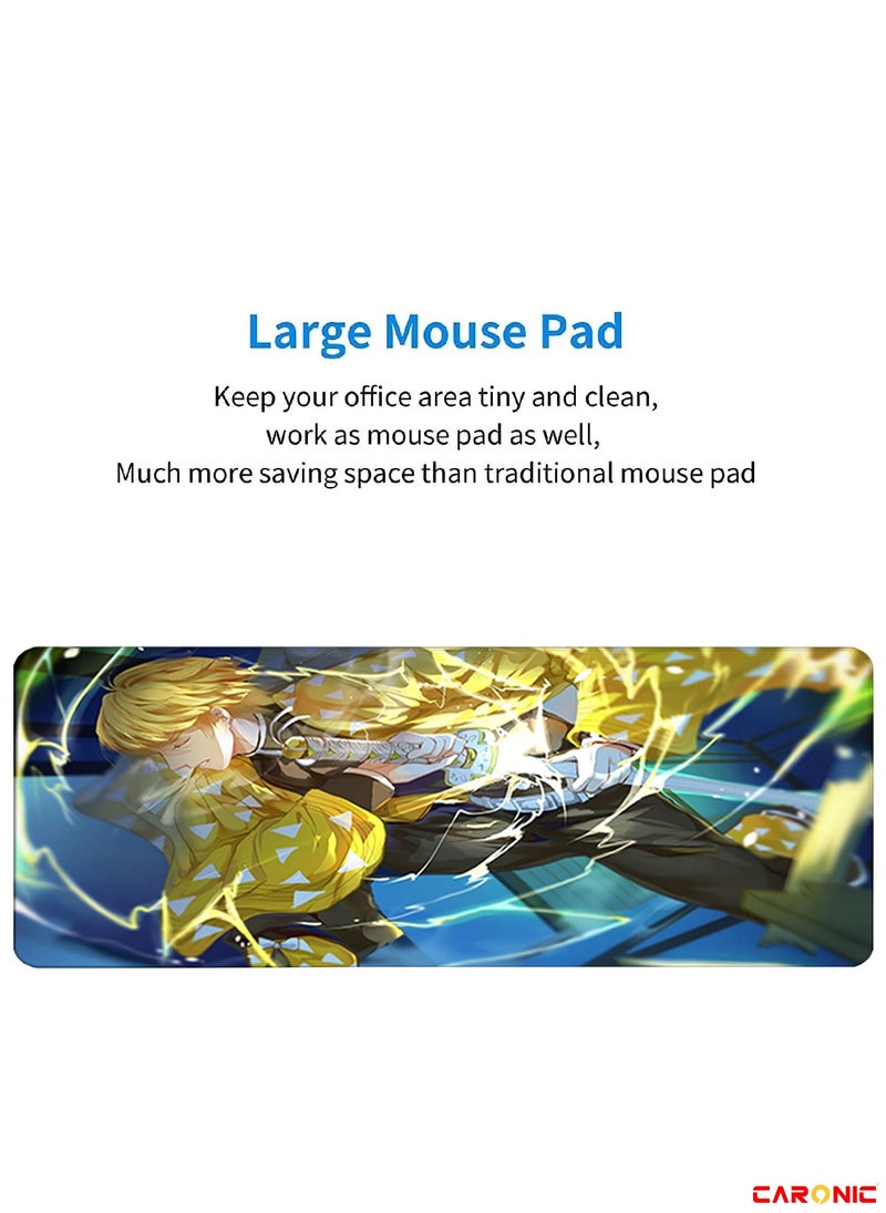 CARONIC - Large Gaming Mouse Pad with Superior Micro Weave Cloth Extended Desk Mousepad with Stitched Edges Non-Slip Base Water Resist Keyboard Pad For Gamer And Office Home Carl M1423 - Image 1