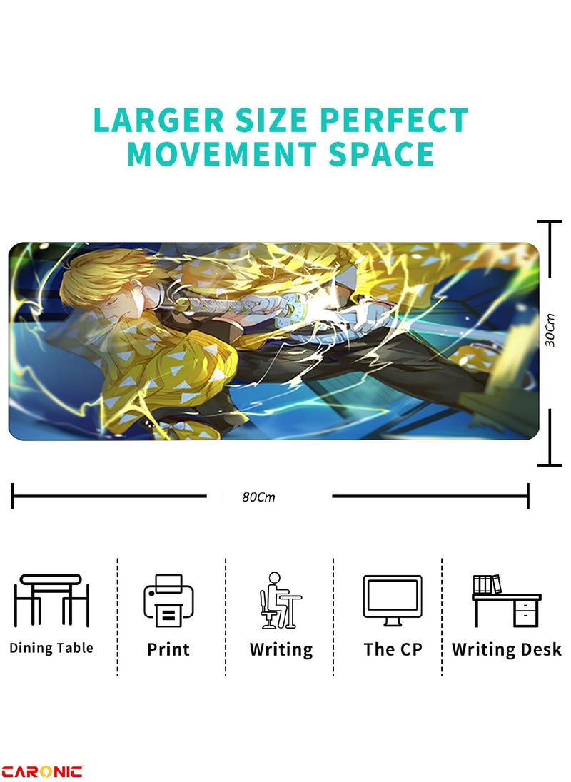 CARONIC - Large Gaming Mouse Pad with Superior Micro Weave Cloth Extended Desk Mousepad with Stitched Edges Non-Slip Base Water Resist Keyboard Pad For Gamer And Office Home Carl M1423 - Image 1