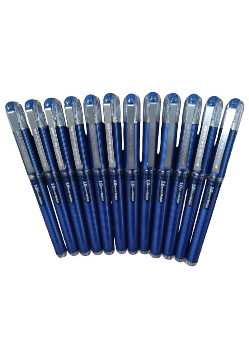 Pentel قلم حبر جل Hybrid Grip DX أزرق، عبوة من 12 قطعة - Image 2