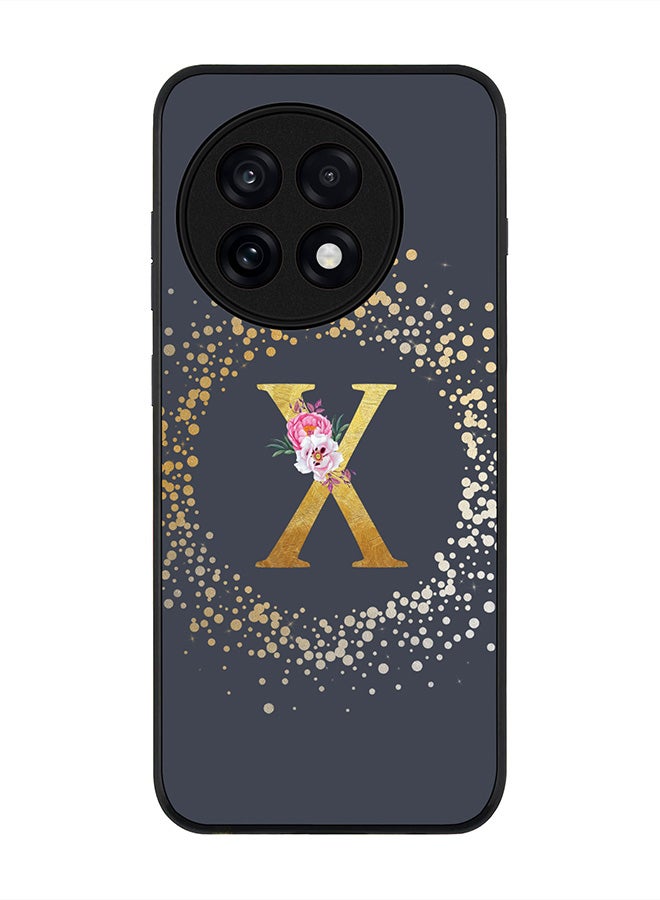 Stylizedd For OnePlus 13R / Ace 5 Pro Case,Slim fit Camera Protection, Shockproof Thin Phone cover  - Custom Monogram Floral - X  (Grey )