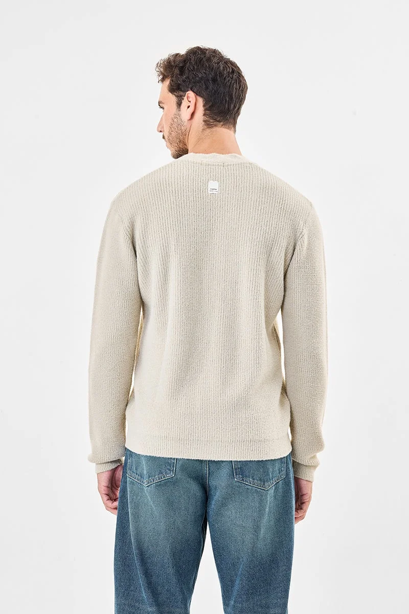 Snitch Beige Flat Knit Core Lab Cardigan for Men | Best Price UAE