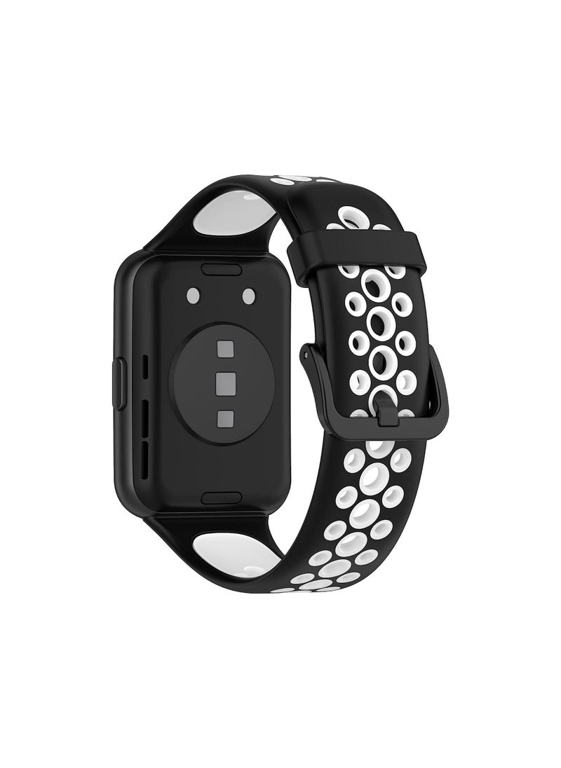 Generic - Silicone Strap Compatible with HUAWEI Watch Fit 2 Active/Classic/Elegant, Two-color Sport Band Breathable Ultra-light Waterproof Durable - Image 1