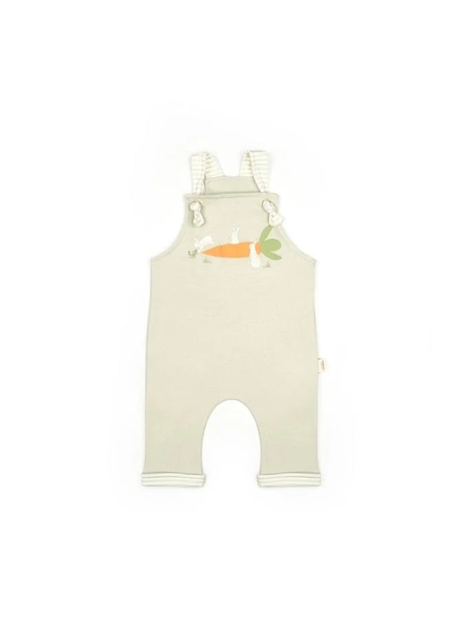 Magu Unisex Baby Cotton Strappy Romper with Carrot and Bunny Print