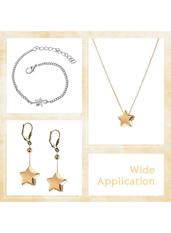 سوريو 400 قطعة من خرز فاصل النجوم 12 مم خرز نجمي ساحر على شكل نجمة خرز كبير الحجم فضفاض للمجوهرات والأساور والحرف اليدوية (ذهبي وفضي) - Image 5