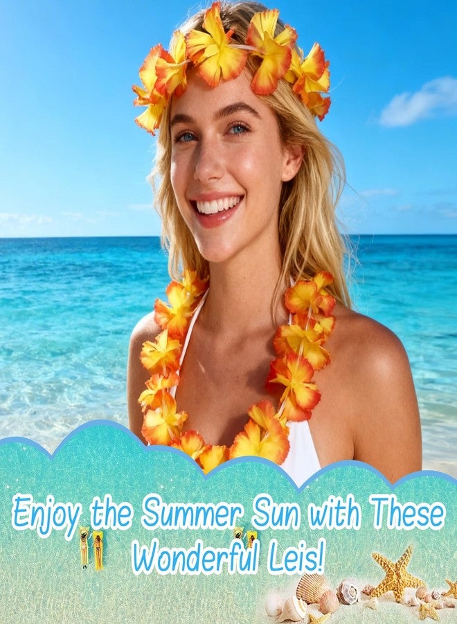 grestar 50 PCS Hawaiian Leis Bulk Colorful Tropical Flower Necklace for Luau Party Decorations, Summer Beach Party Favors, Hawaii Theme Birthday Decor, Pool Party Supplies, Hawaiian Garland, Silk Flower Lei - Image 5