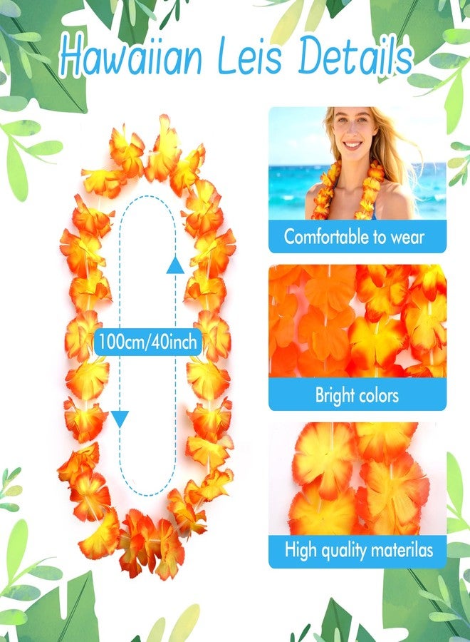 grestar 50 PCS Hawaiian Leis Bulk Colorful Tropical Flower Necklace for Luau Party Decorations, Summer Beach Party Favors, Hawaii Theme Birthday Decor, Pool Party Supplies, Hawaiian Garland, Silk Flower Lei - Image 2