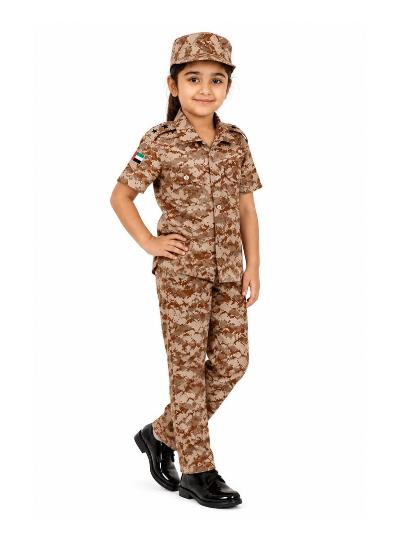 Kids Army Costume UAE – Premium Unisex Outfit for Kids with UAE Flag and Magnetic Badge - Image 5